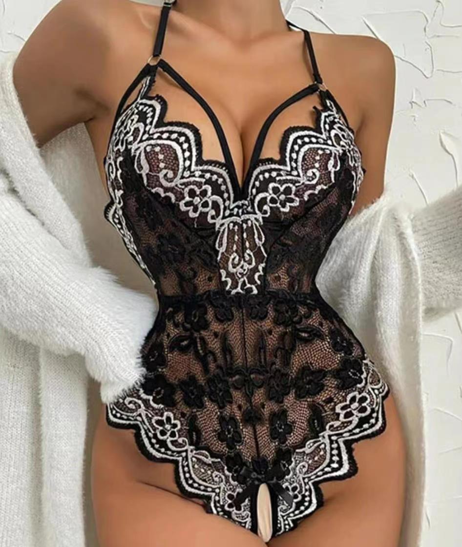 Lace See-Through Lingerie Bodysuit