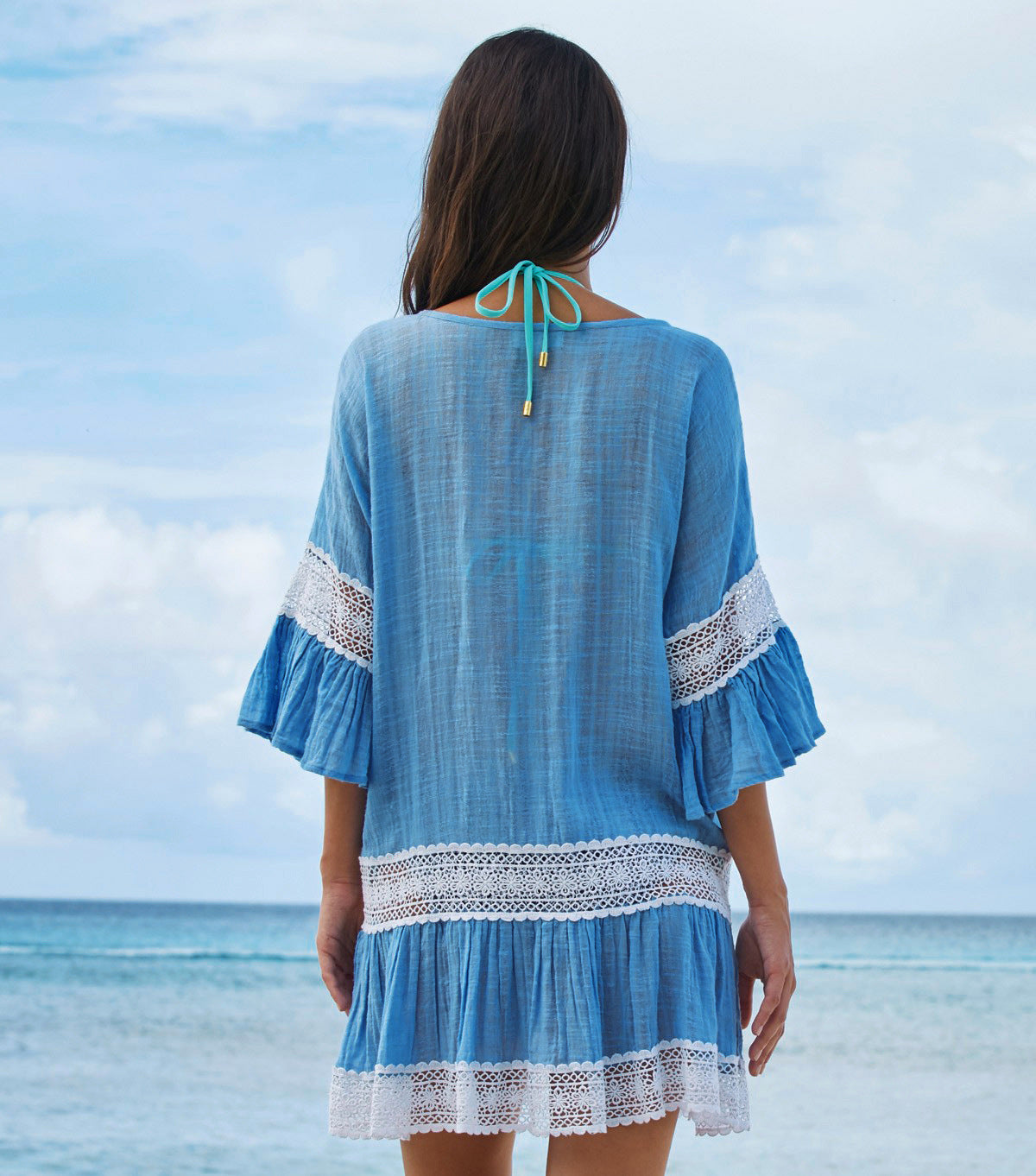 Flare Sleeve Beach Dress For Women