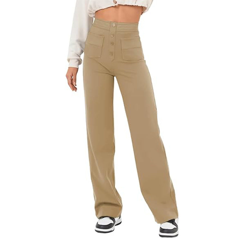 High-Waist Trousers With Pockets