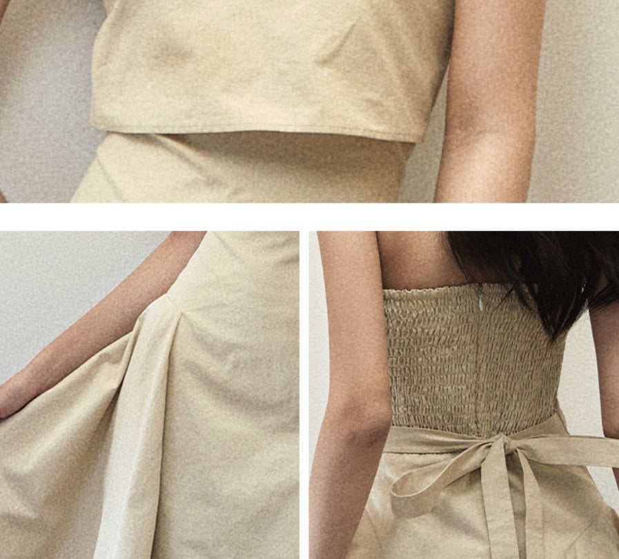 Folding Double-layer Tube Top Dress