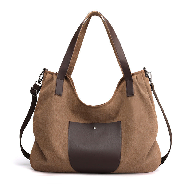 Trendy Portable Canvas Handbag For Women