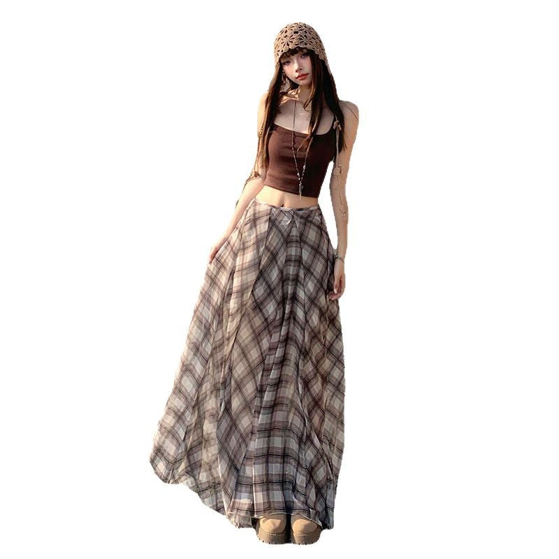 Trendy Casual Retro Brown Skirt