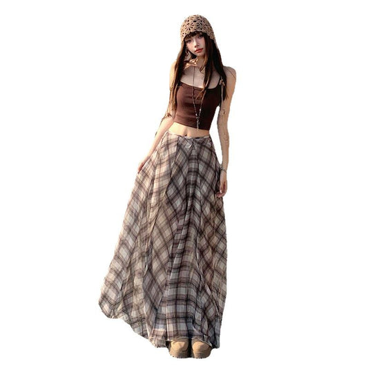 Trendy Casual Retro Brown Skirt