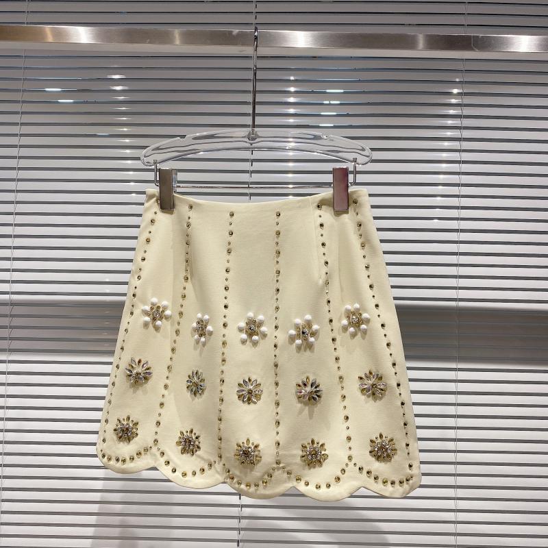 Handmade Flower-Beaded Skirt