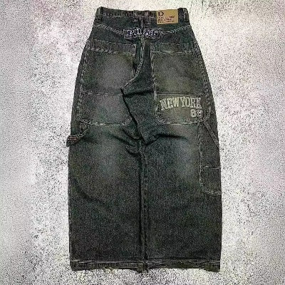 Spring New Street Retro Minority Trendy Brand Wide Leg Jeans Men's Straight