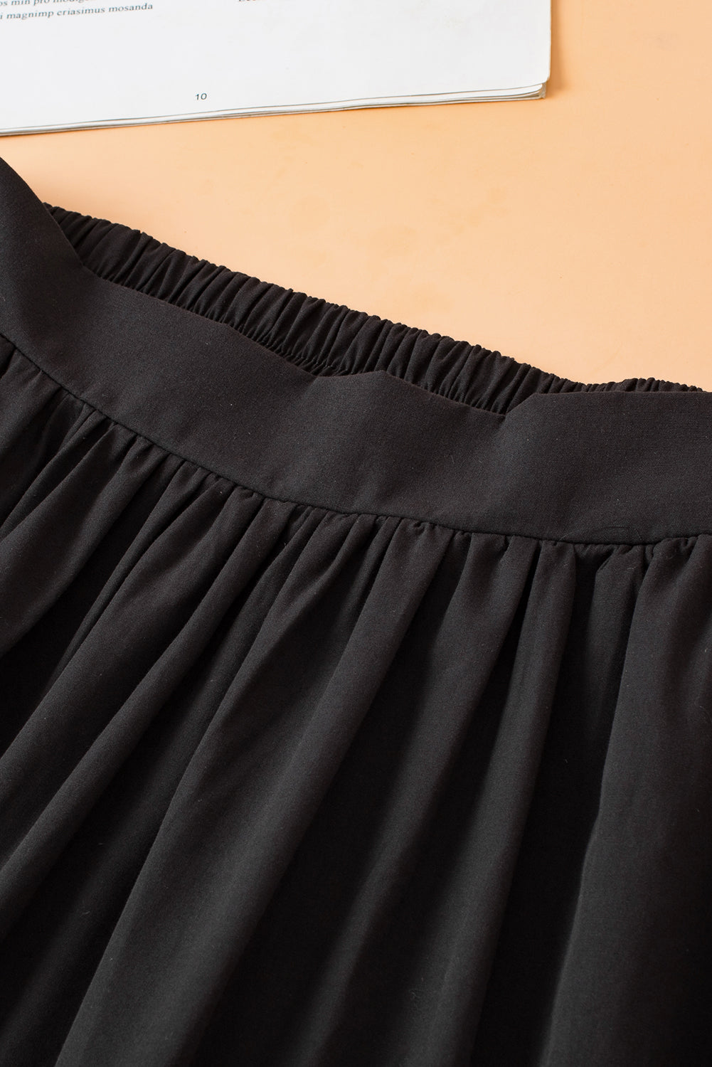 Black Ricrac Trim Colourblock High-Waist Skirt