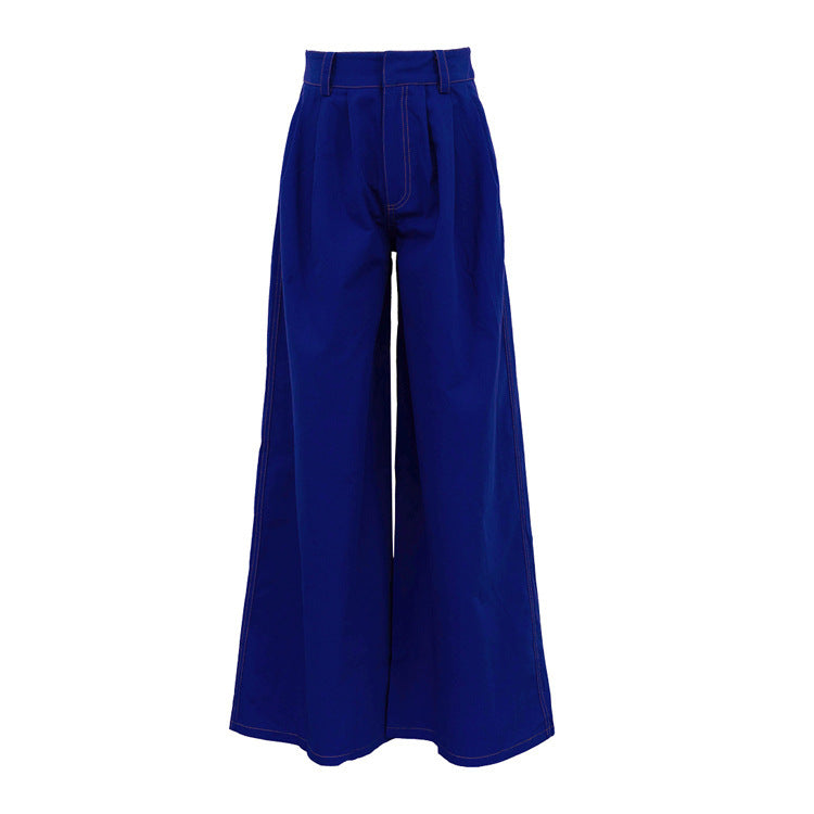 Women's Double-Pocket Wide-Leg Trousers