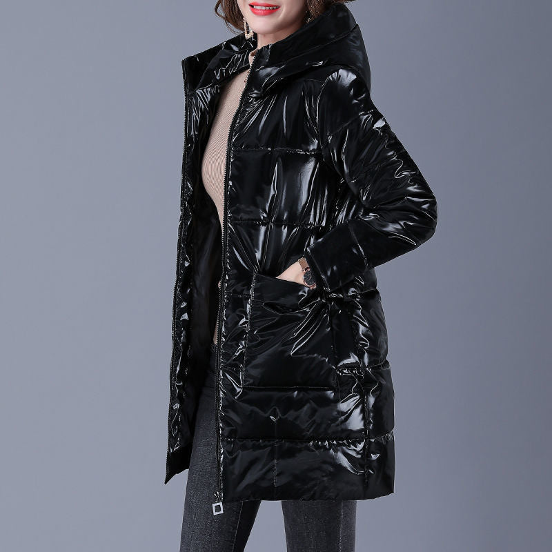 Glossy Midi Down Padded Jacket