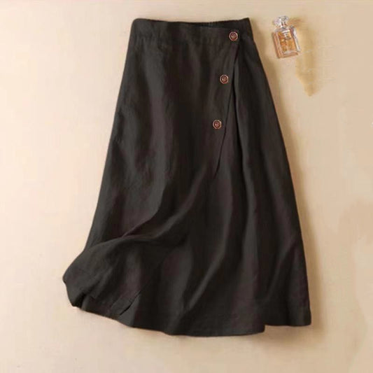 Midi Long Elastic Waist Skirt For Women