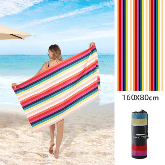 Printed Beach Towel - Microfibre Double-Sided Fleece Beach Towel