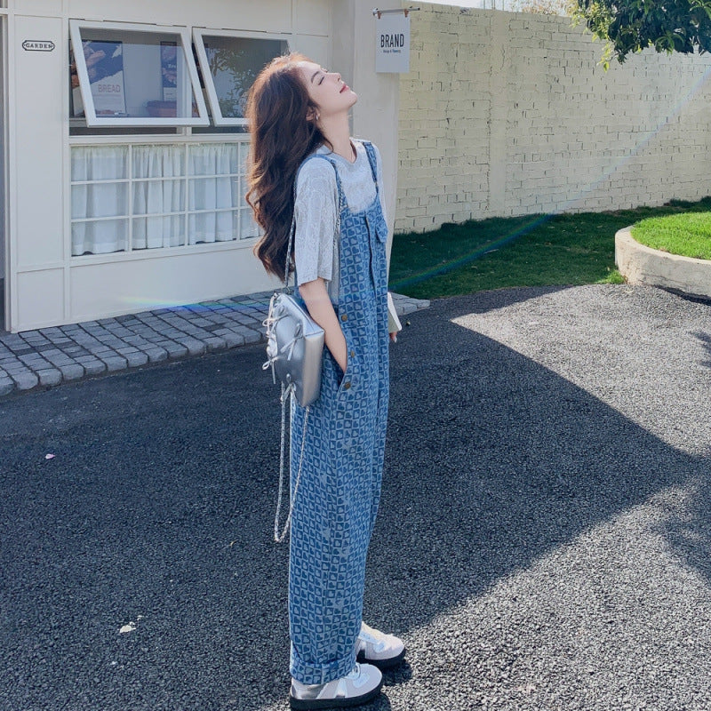 Summer Casual All-match One-piece Suspender Pants