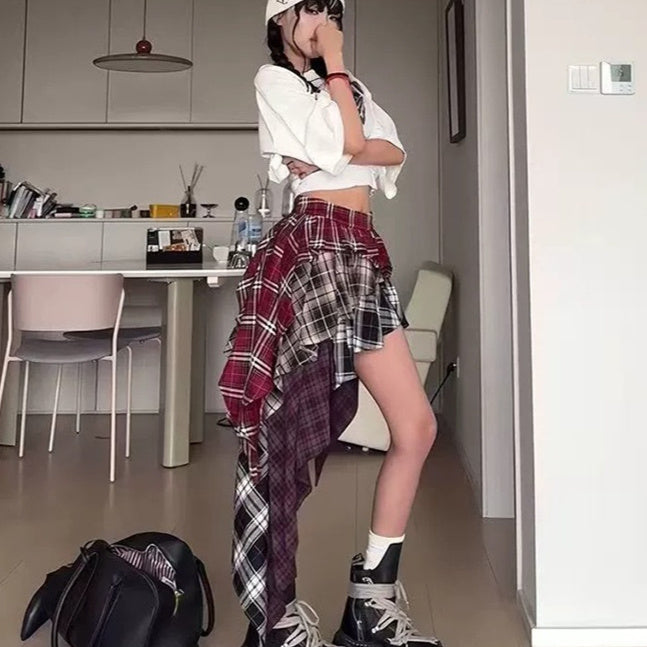 Patchwork Irregular Design Slim-fit Hot Girl Skirt