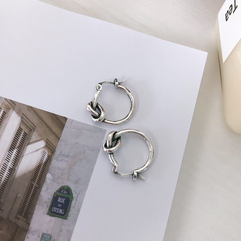 Women's Character Knot Twist Hoop Earrings