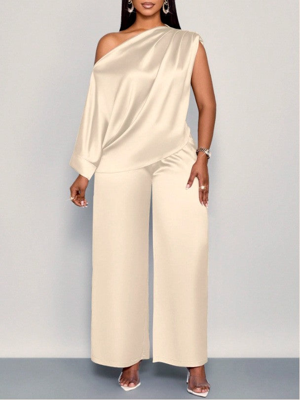 Satin Off-Shoulder Outfit