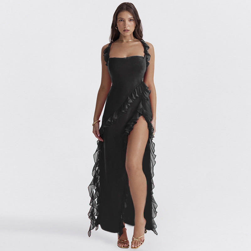 Side-Splicing Elegant Slit Dress