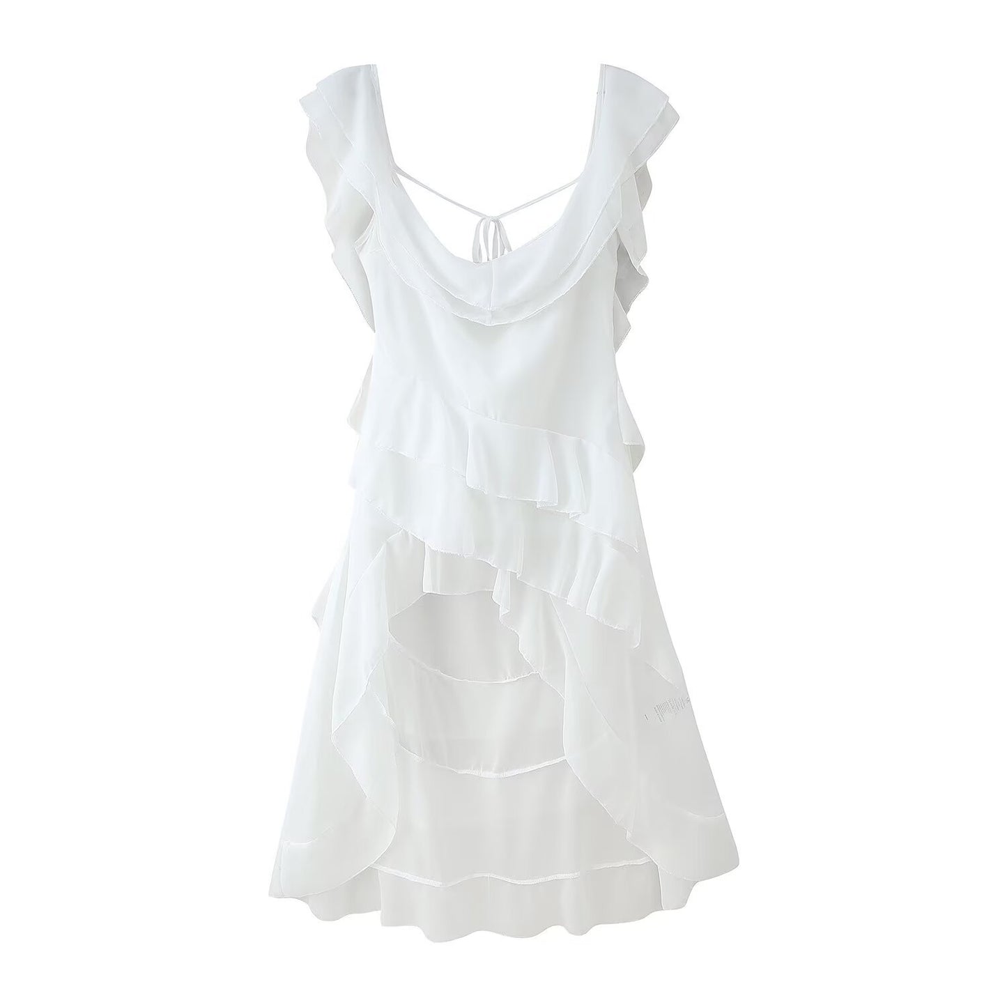 Off-Shoulder Ruffles Irregular Dress