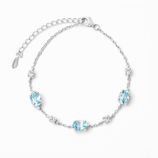 Blue Topaz Bracelet in Sterling Silver
