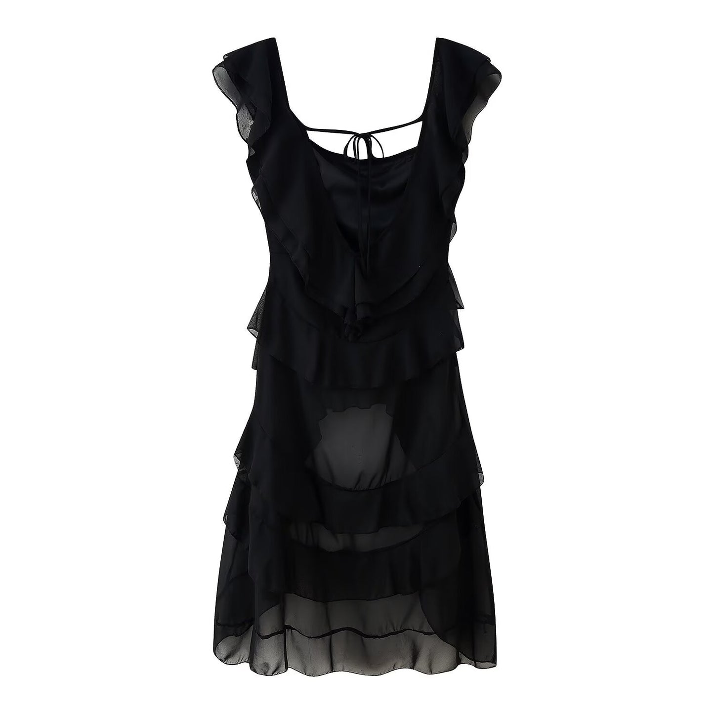 Off-Shoulder Ruffles Irregular Dress