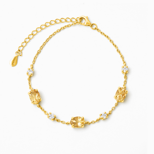 Citrine Bracelet in 18k Gold Vermeil