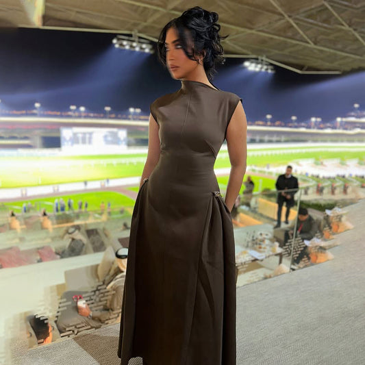 Elegant Flutter Sleeve Long Dress
