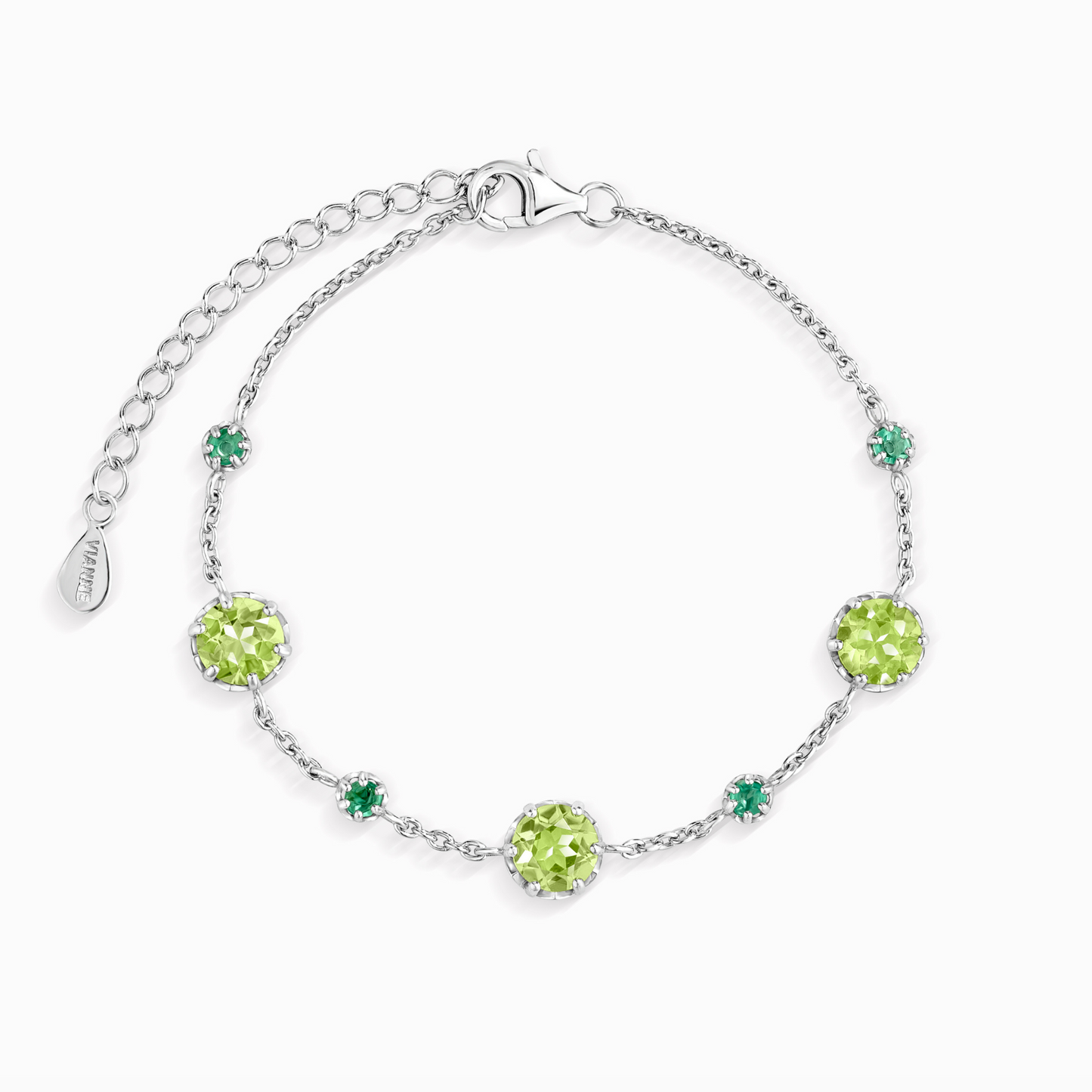 Emerald & Peridot Bracelet in Sterling Silver