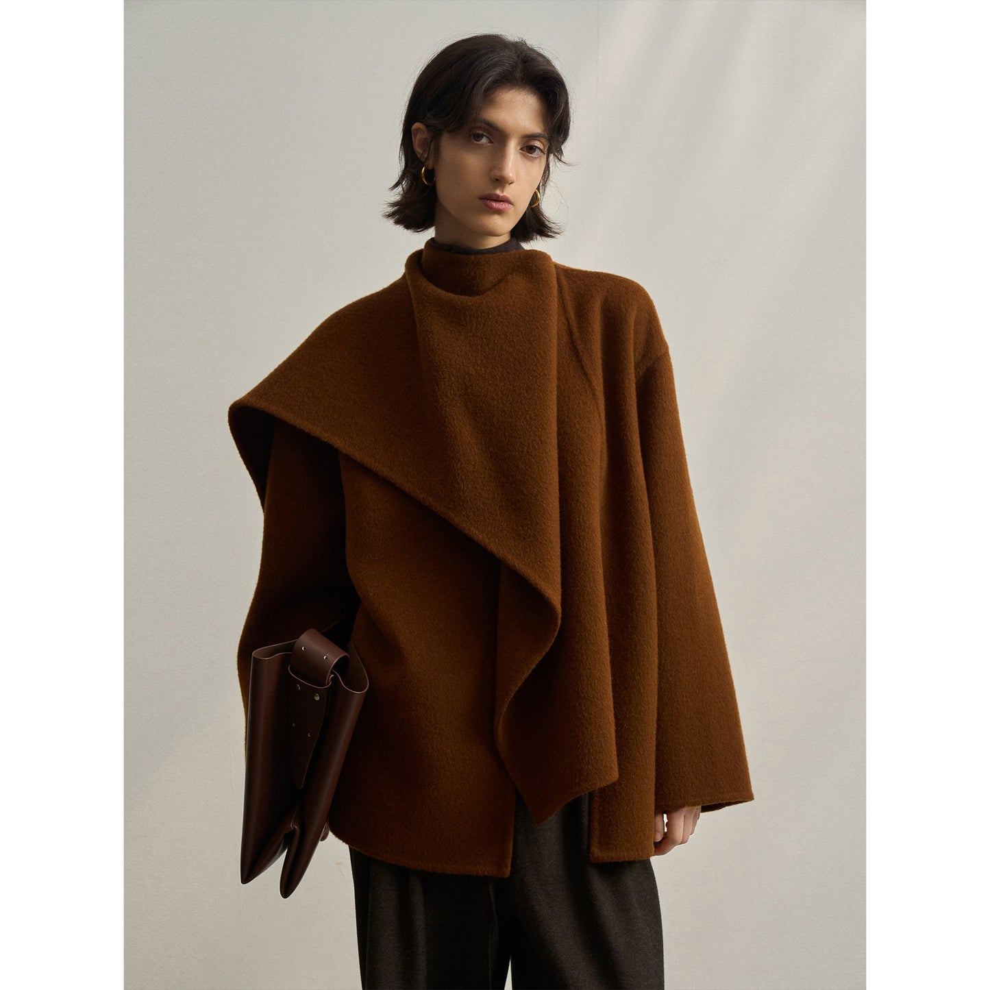 Large Scarf Woollen Shawl Coat