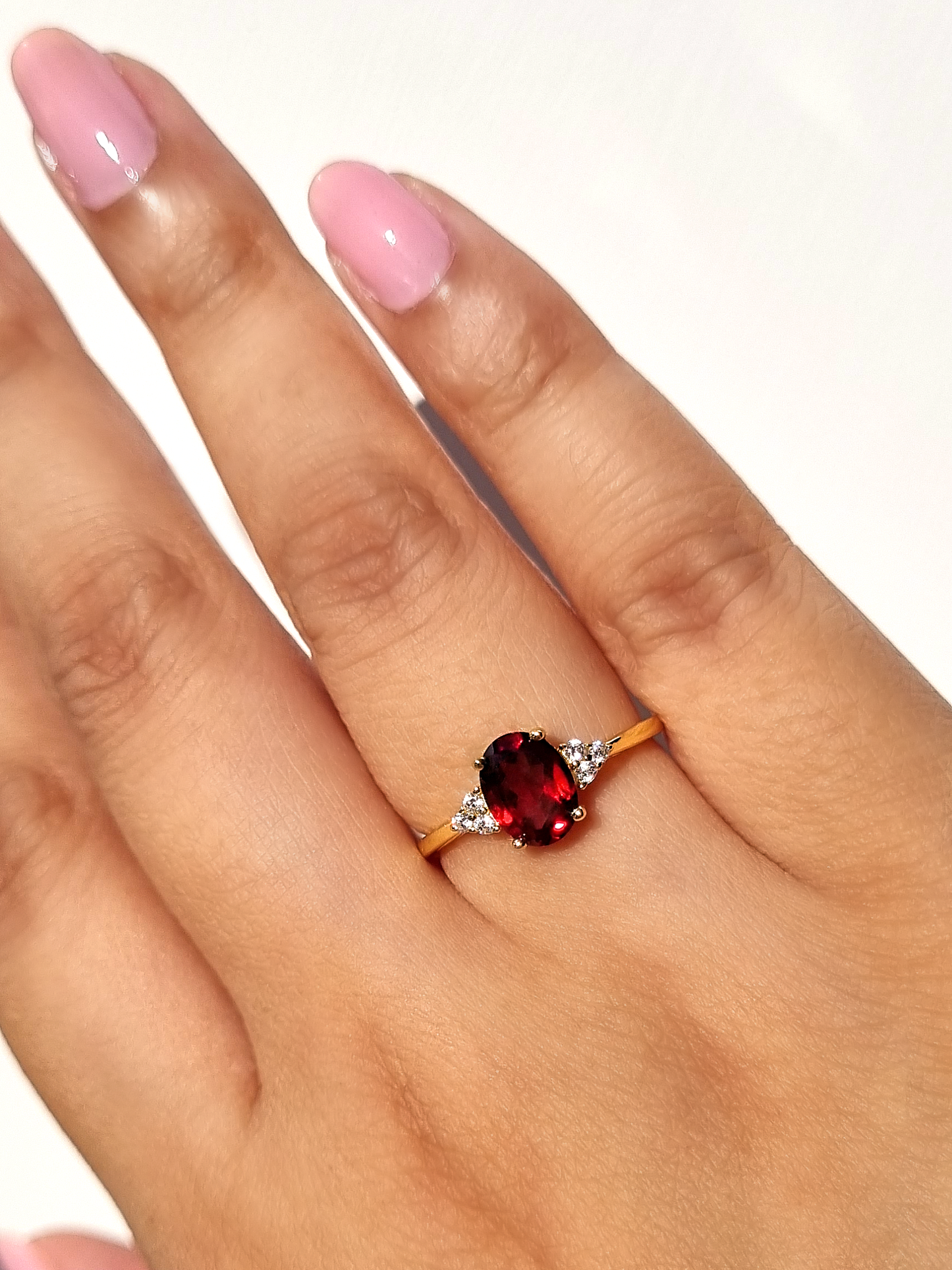 Complete Set - Garnet Jewellery Set in 18k Gold Vermeil