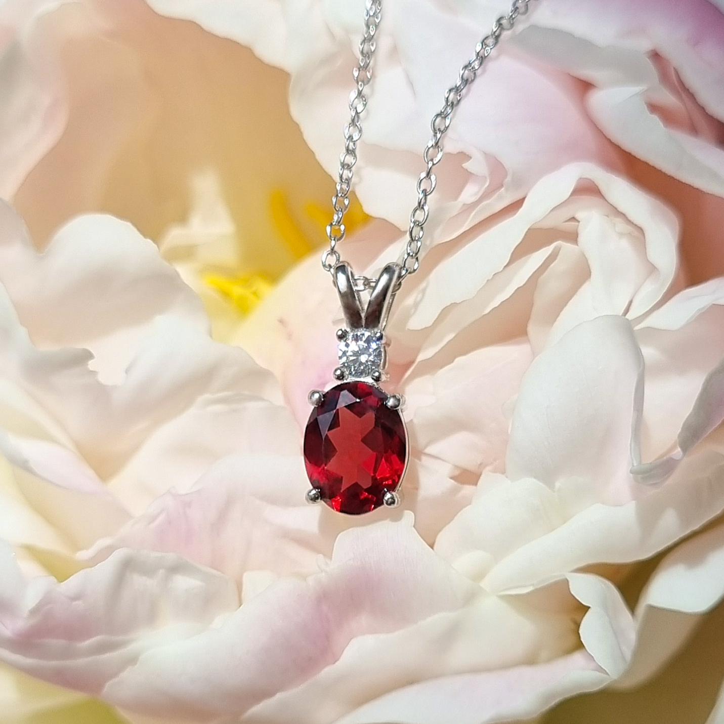 Essential Garnet Jewellery Set in Sterling Silver