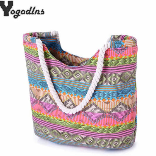 Hot Sale*** -  High-Quality Canvas Striped Handbags & Shoulder Bags