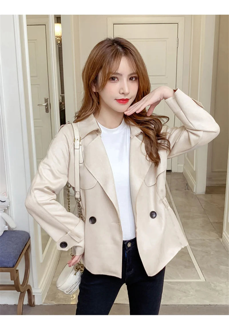 All-Match Deerskin Trench Coat