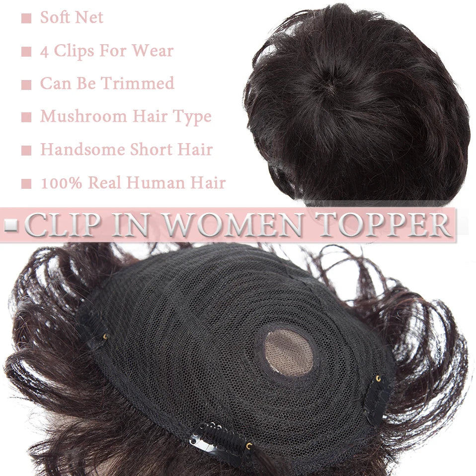 Curly Natural Indian Hair Toppers For Women