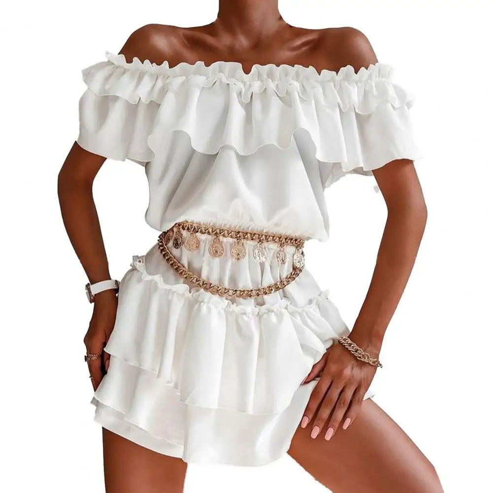 Layered Elegant Off-Shoulder Mini Dress