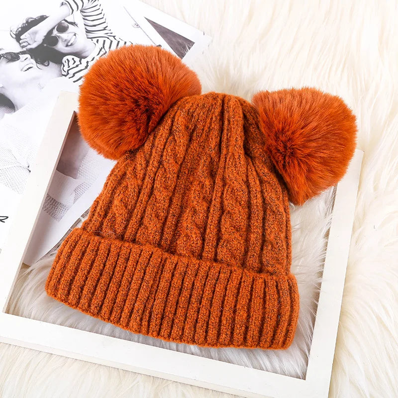 Pompom Wool Beanie Hat For Women