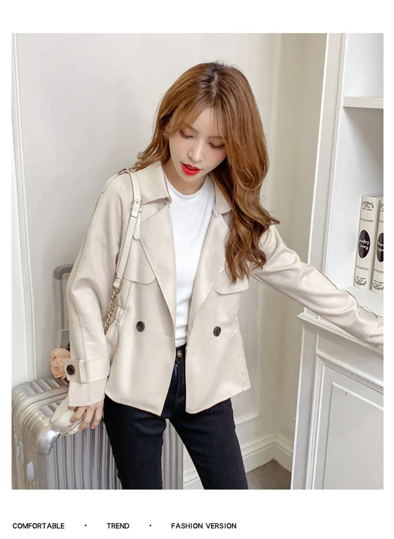 All-Match Deerskin Trench Coat