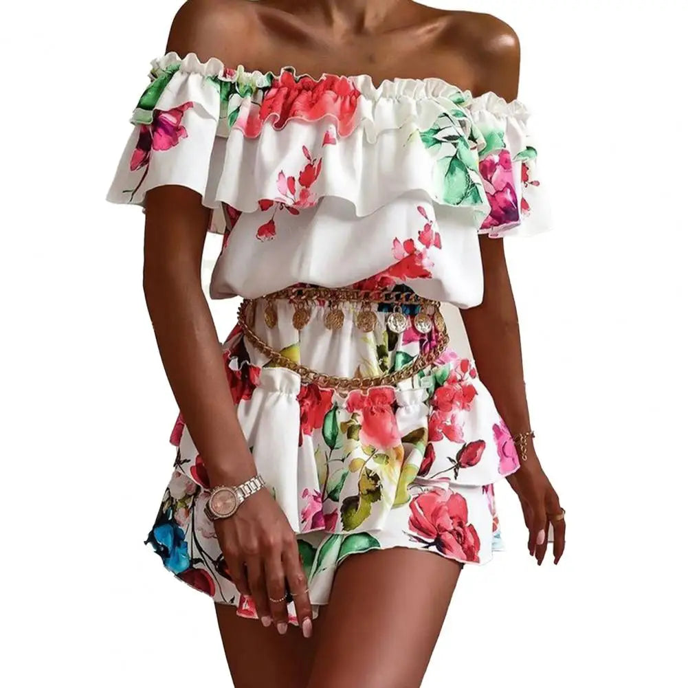 Layered Elegant Off-Shoulder Mini Dress