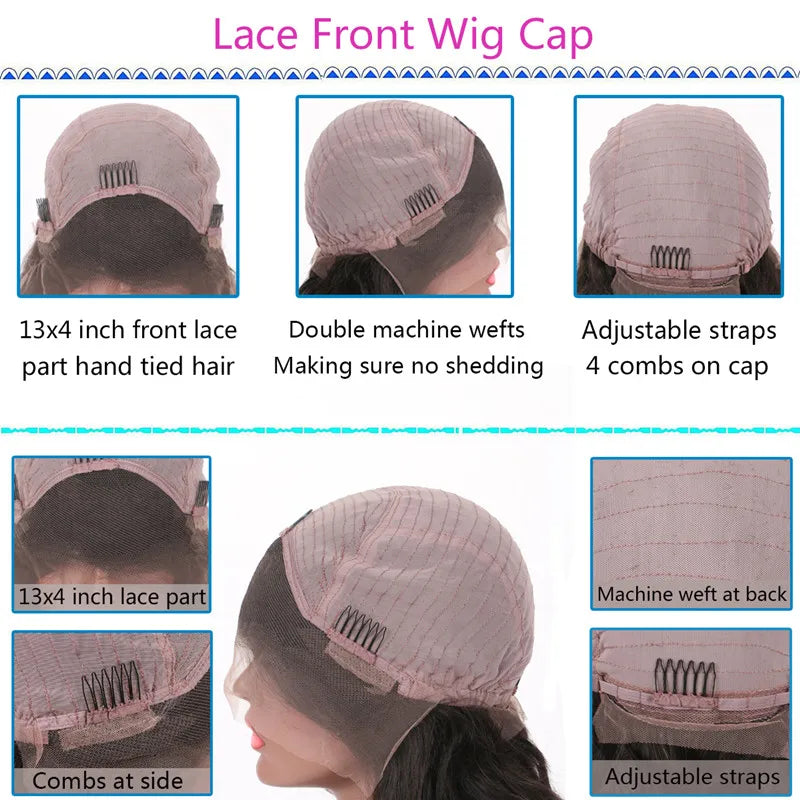 Dark Brown Lowlights Human Hair Wigs Small Large Head Cap Lace Frontal Wig Natural Women"s Wigs Bleached Knots High Quality Wig