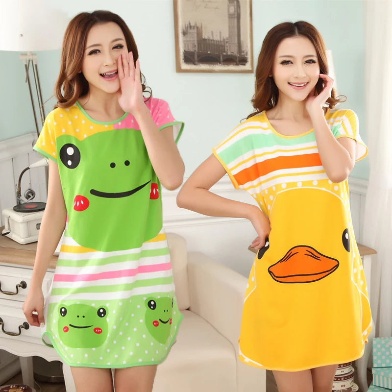 O-Neck Cute Cartoon Women's Sleepwear