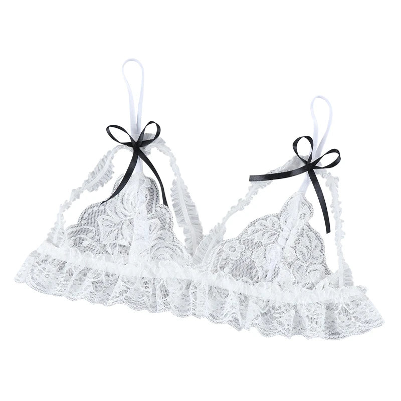 See-Through Lace Bra + Panties Set