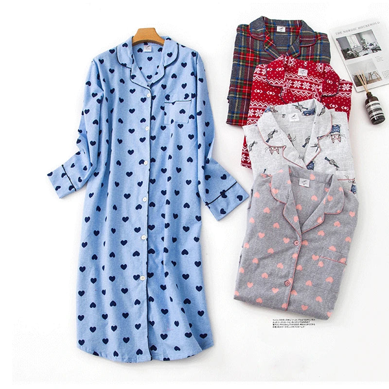 Women's Long Nightdress With Pockets