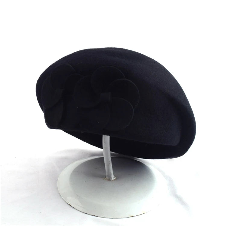 Flowers Cashmere Beret For Women