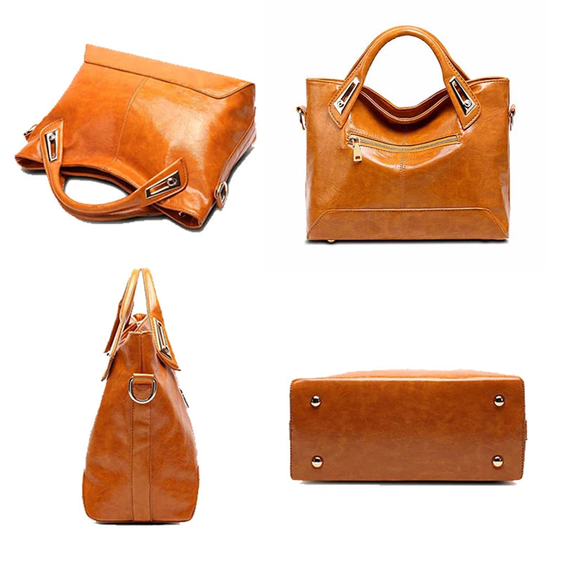 Women's Funmardi Oil Wax Leather Designer Handbag