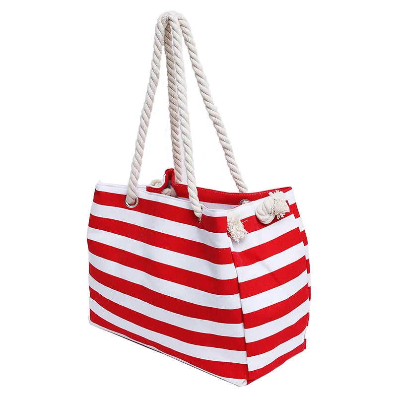 Striped Shopping Handbag - New Fashion