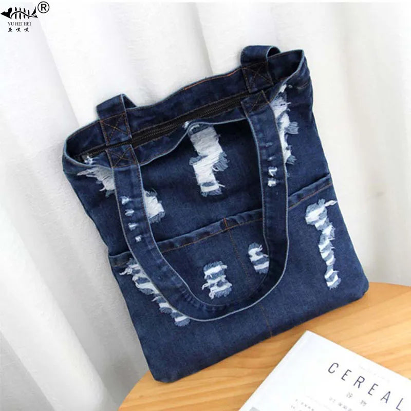 Vintage Denim Casual Handbag