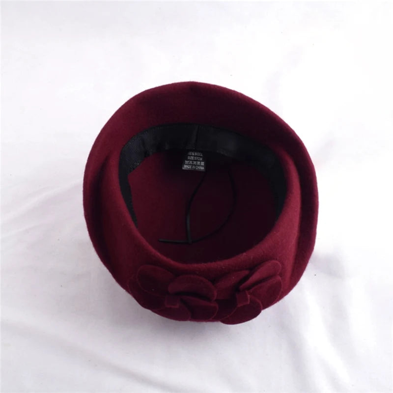 Flowers Cashmere Beret For Women