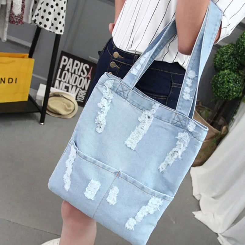 Vintage Denim Casual Handbag