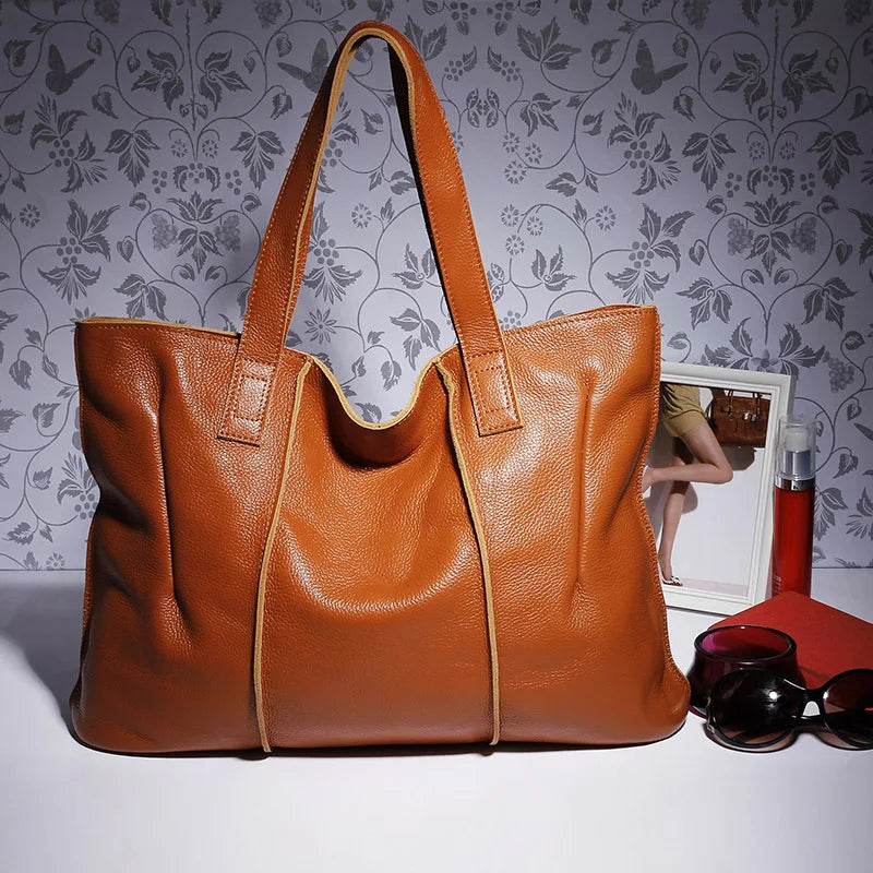 Genuine Leather Handbag - Famous Brand