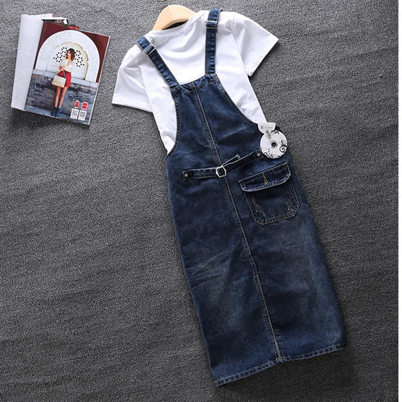 Loose Spaghetti Strap Denim Dress