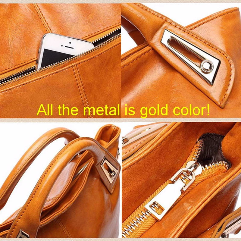 Women's Funmardi Oil Wax Leather Designer Handbag