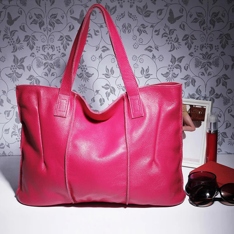 Genuine Leather Handbag - Famous Brand