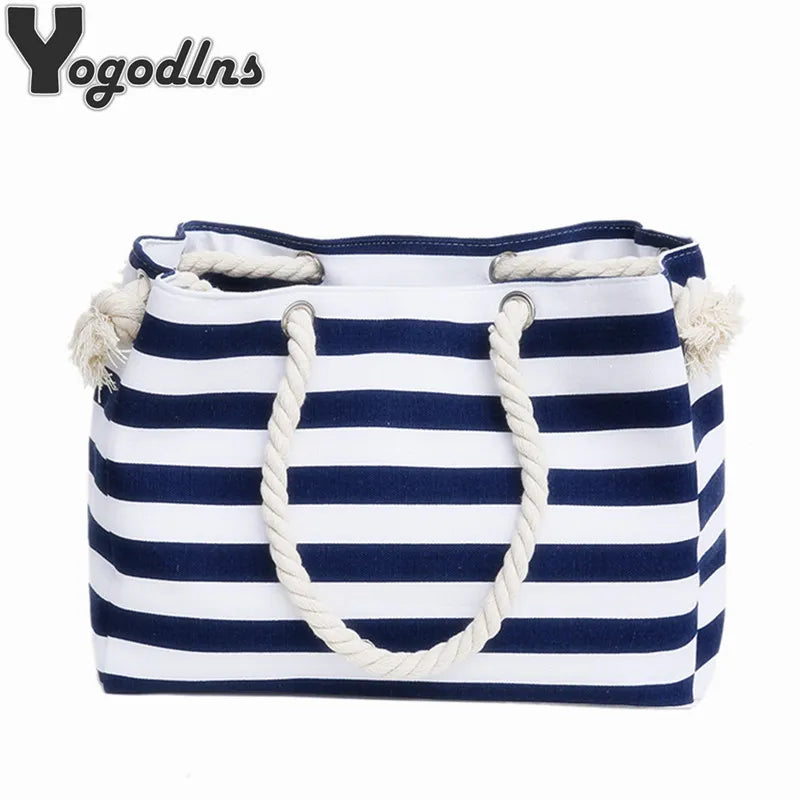 Striped Shopping Handbag - New Fashion